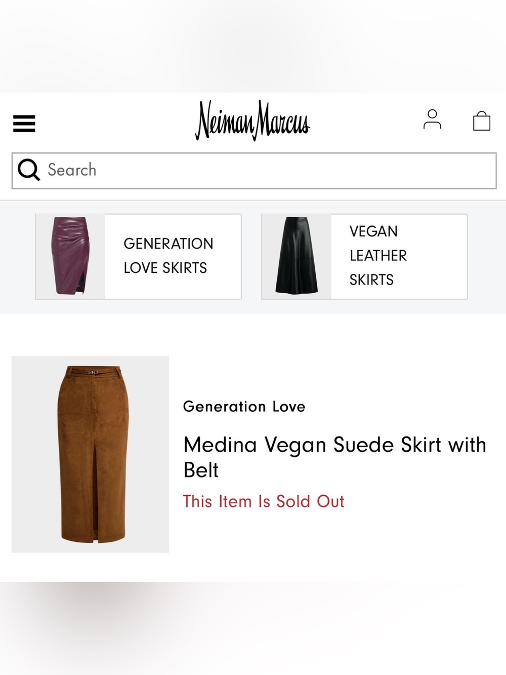 Generation Love Medina Faux Suede Midi Skirt in Caramel SOLD OUT ON REVOLVE & NM